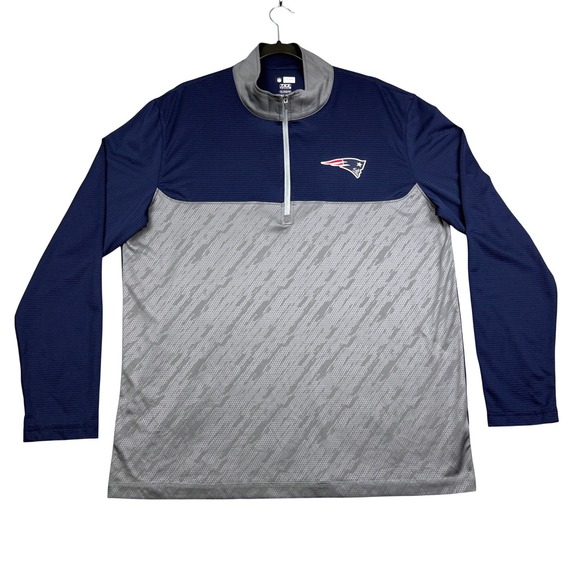 NFL Team Apparel Other - New England Patriots NFL Team Apparel TX3 Cool 1/4 Zip Shirt Mens XL Gray Blue